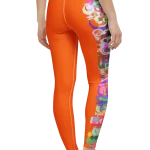wild peach clothing design 07 neon orange leggings back