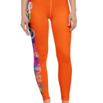wild peach clothing design 07 neon orange leggings front