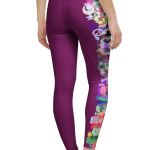 wild peach clothing design 07 velvet red leggings back