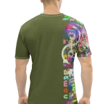 wild peach clothing mens t shirt wildman from footscray army green back 2