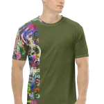 wild peach clothing mens t shirt wildman from footscray army green front 2