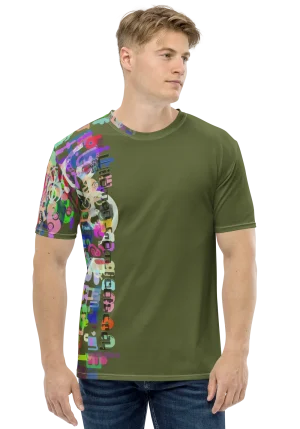 wild peach clothing mens t shirt wildman from footscray army green front 2
