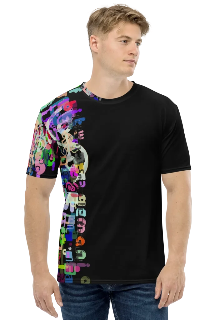 wild peach clothing mens t shirt wildman from footscray black front 2