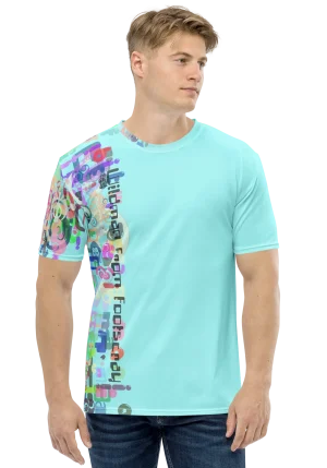 wild peach clothing mens t shirt wildman from footscray celeste blue front 1