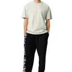 wild peach clothing trackie dacks black track pants front 1 rev