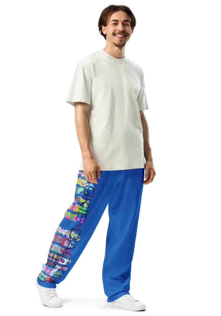 wild peach clothing trackie dacks denim blue track pants right front 2
