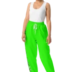 wild peach clothing trackie dacks neon green track pants front 1