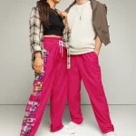 wild peach clothing trackie dacks ruby red track pants front 2