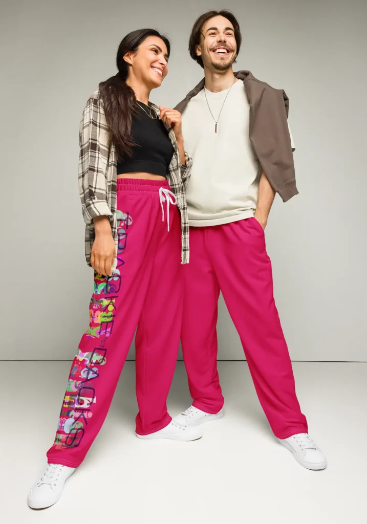wild peach clothing trackie dacks ruby red track pants front 2