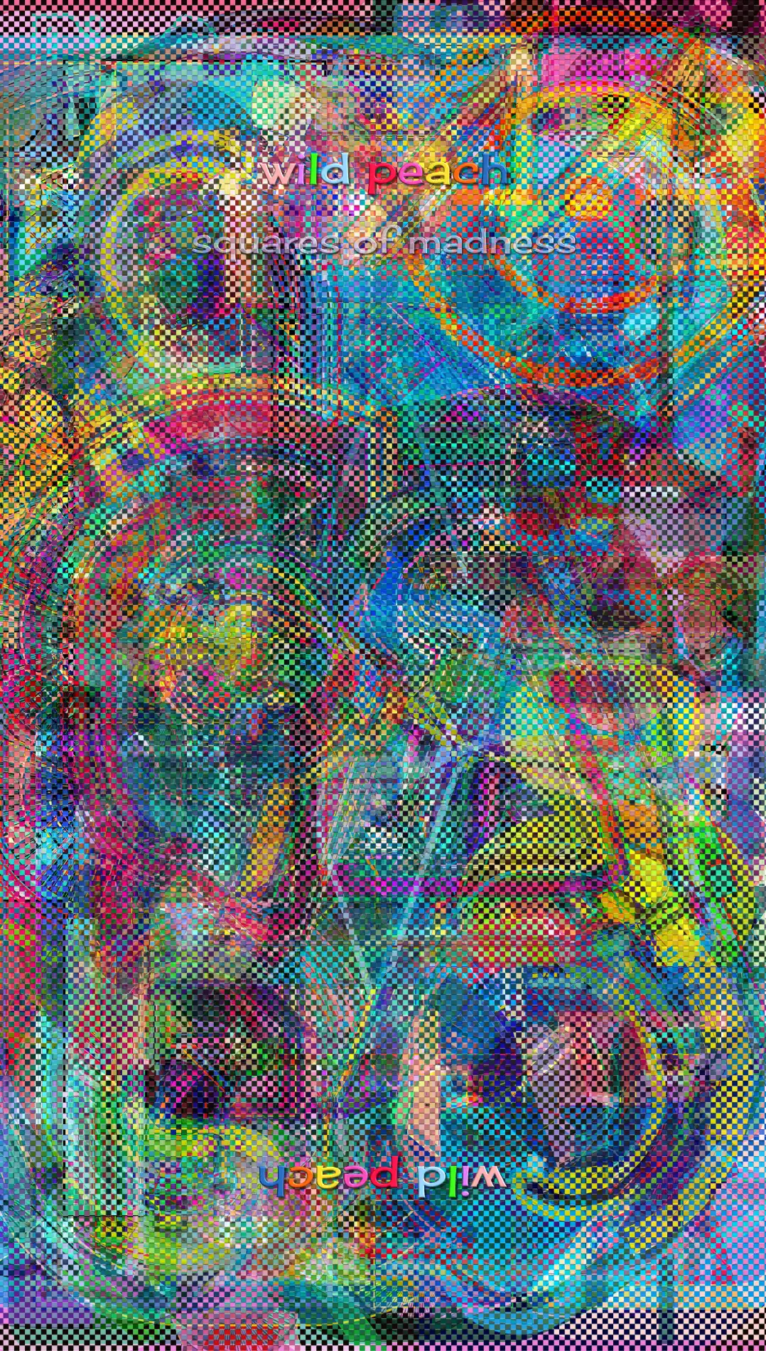 Squares of Madness print file — the full wraparound design for the large tote bag, showing the top-to-bottom mirror