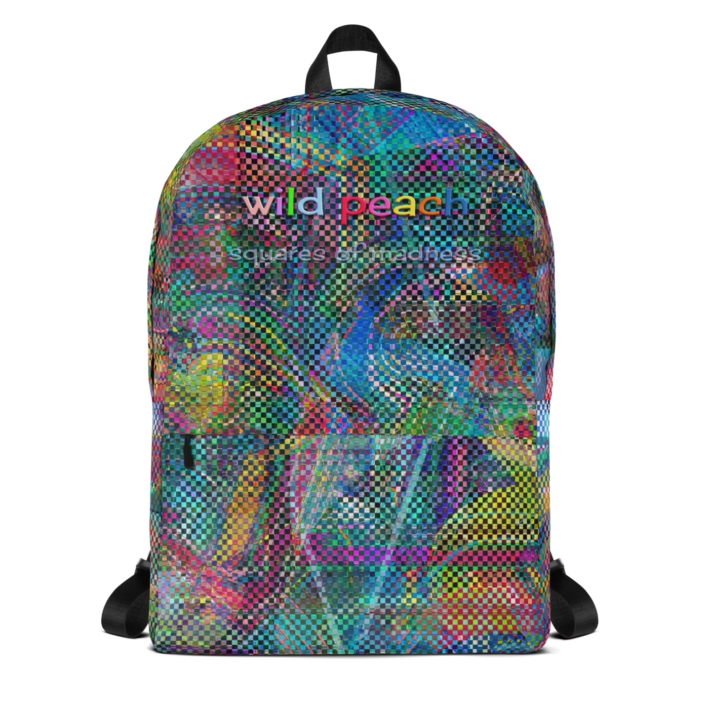 wild peach backpack squares of madness front 1