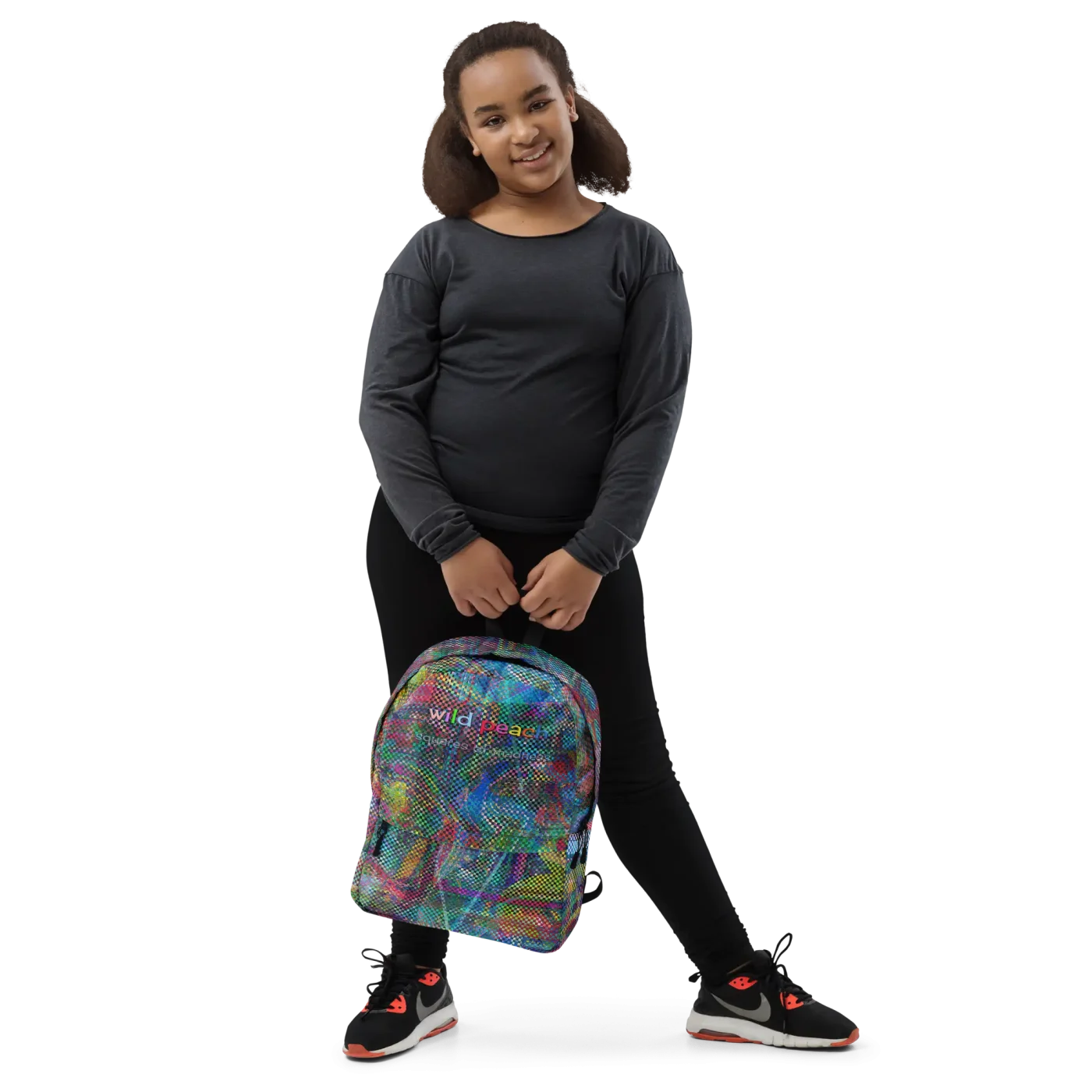wild peach backpack squares of madness front 2