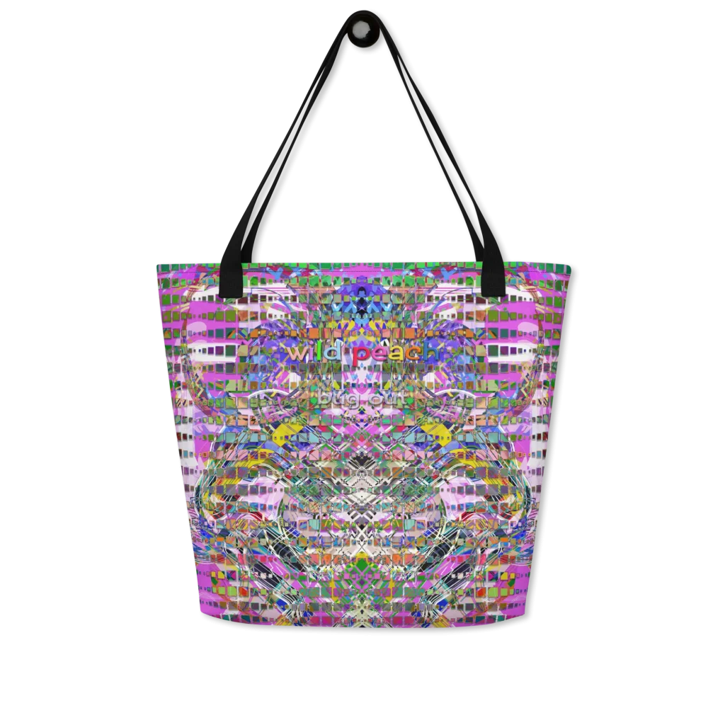 wild peach large tote bag bug out front 1