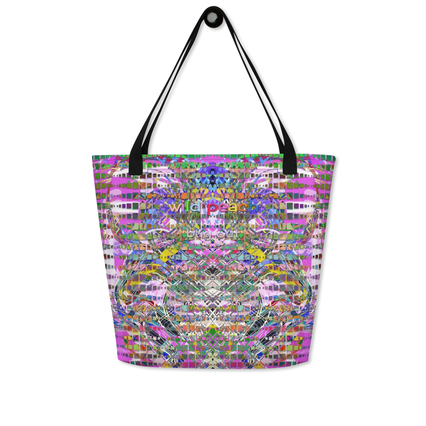 wild peach large tote bag bug out front 1