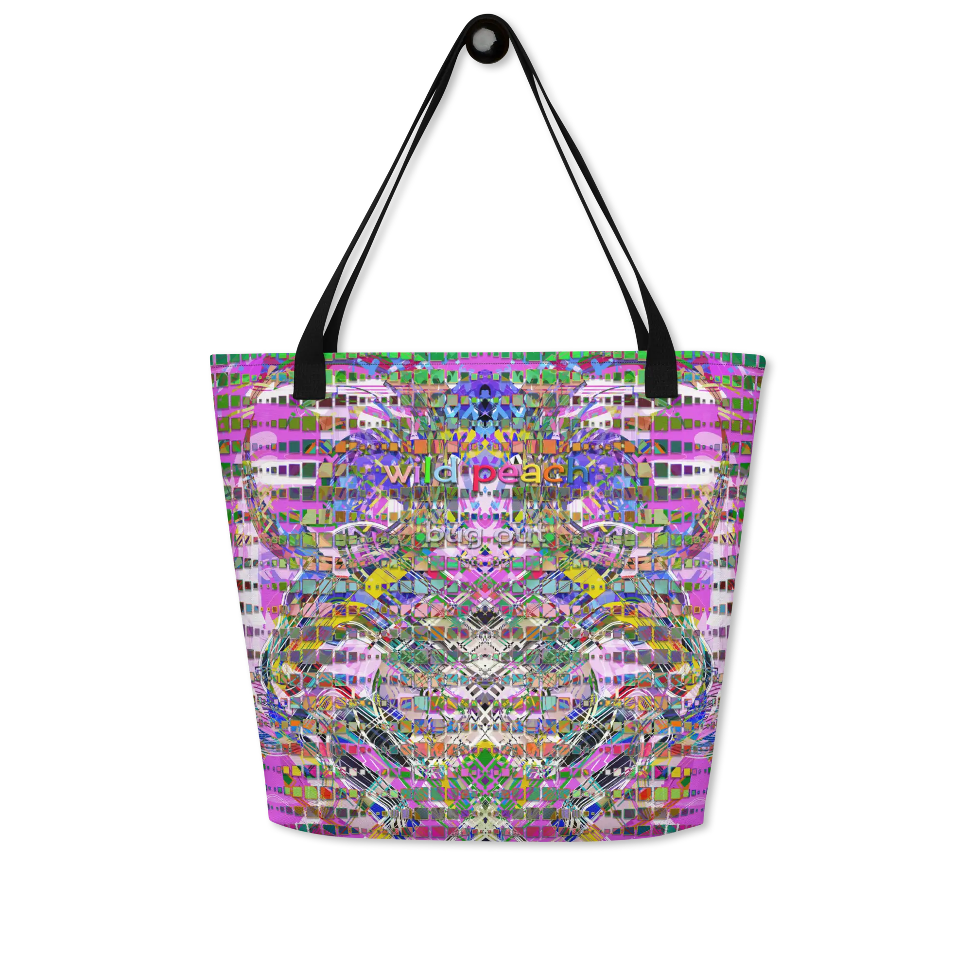 wild peach large tote bag bug out front 1