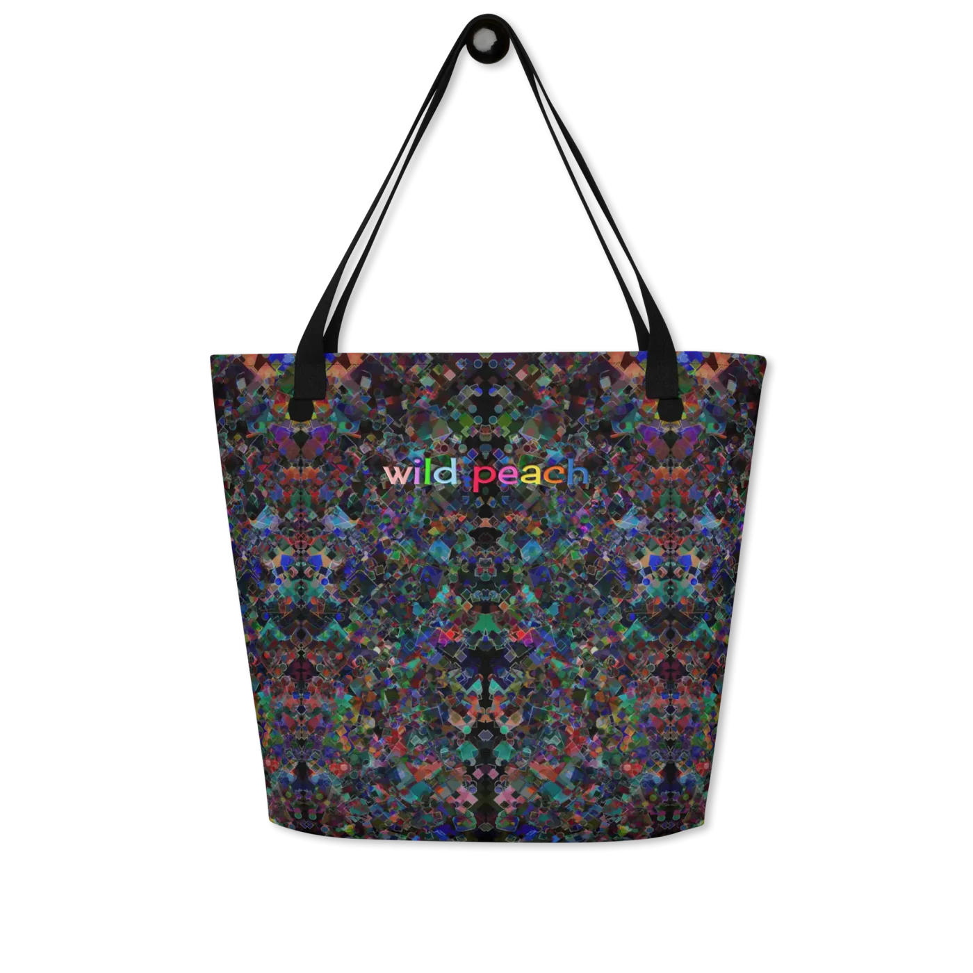 wild peach large tote bag dark diamonds back