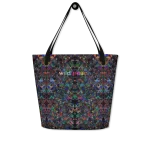 wild peach large tote bag dark diamonds back