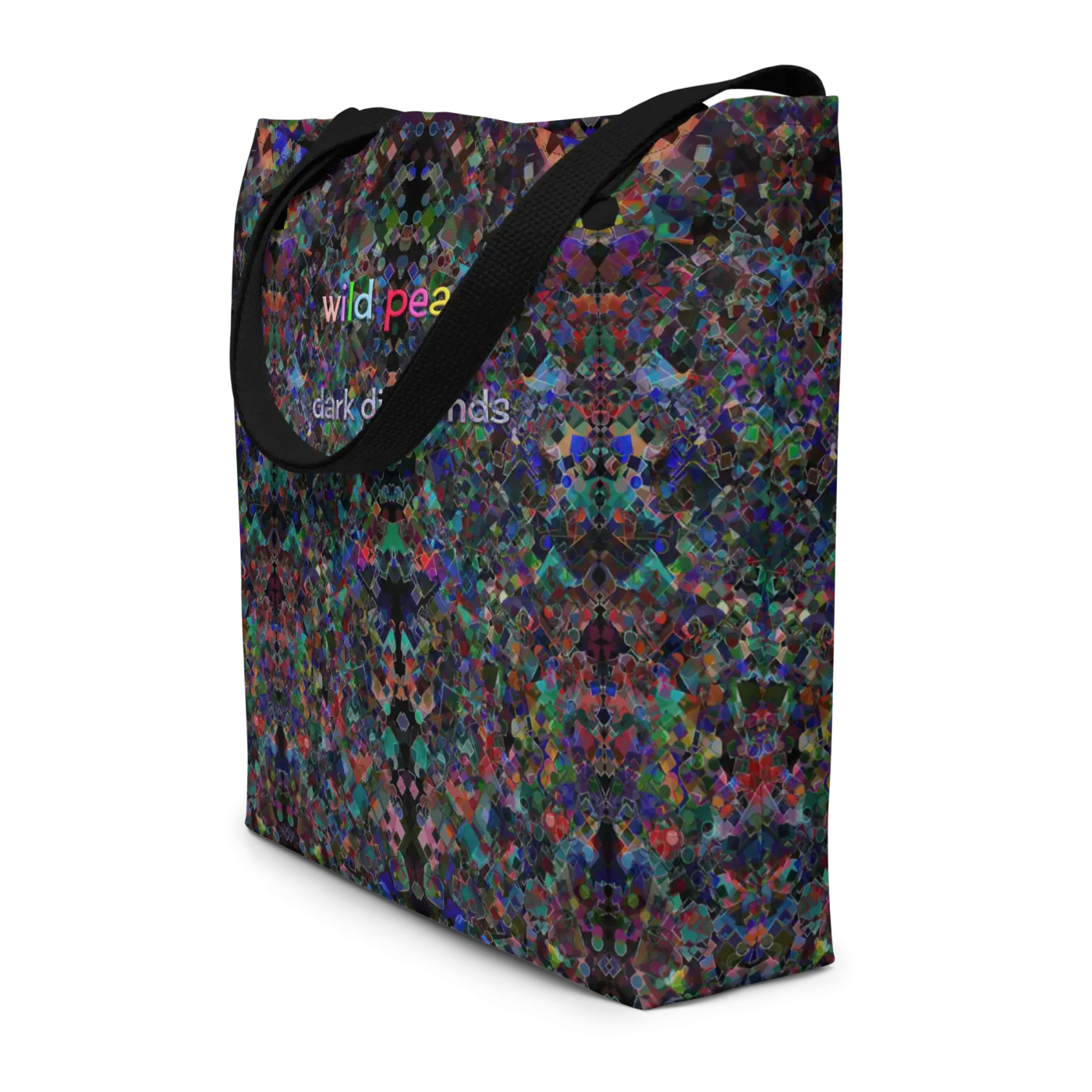 wild peach large tote bag dark diamonds front 1