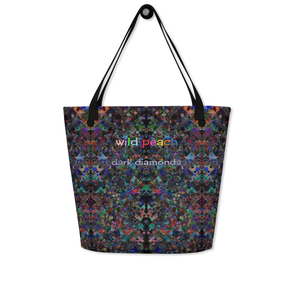 wild peach large tote bag dark diamonds front 2
