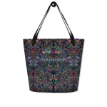 wild peach large tote bag dark diamonds front 2