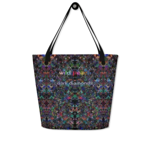wild peach large tote bag dark diamonds front 2