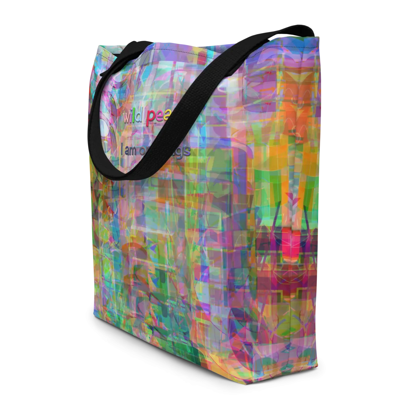 wild peach large tote bag i am on drugs front 1