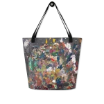 wild peach large tote bag mad painting back
