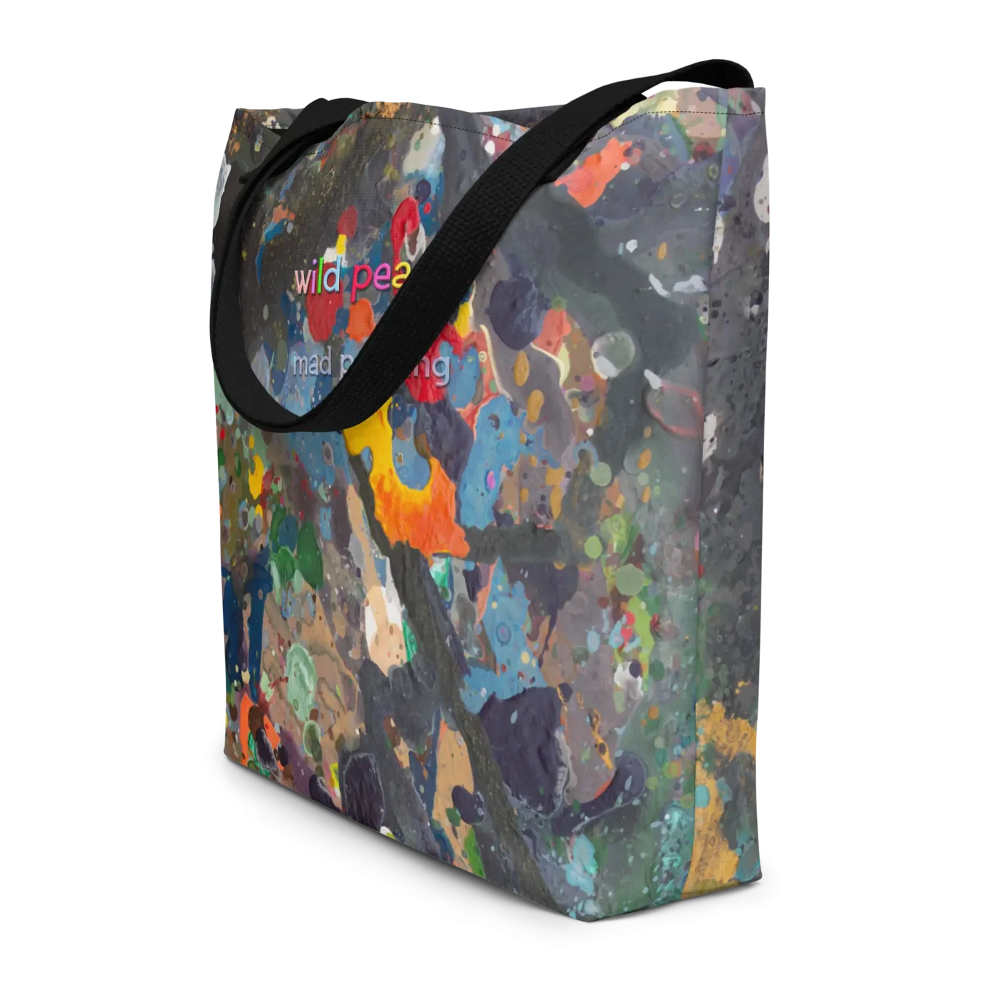 wild peach large tote bag mad painting front 1