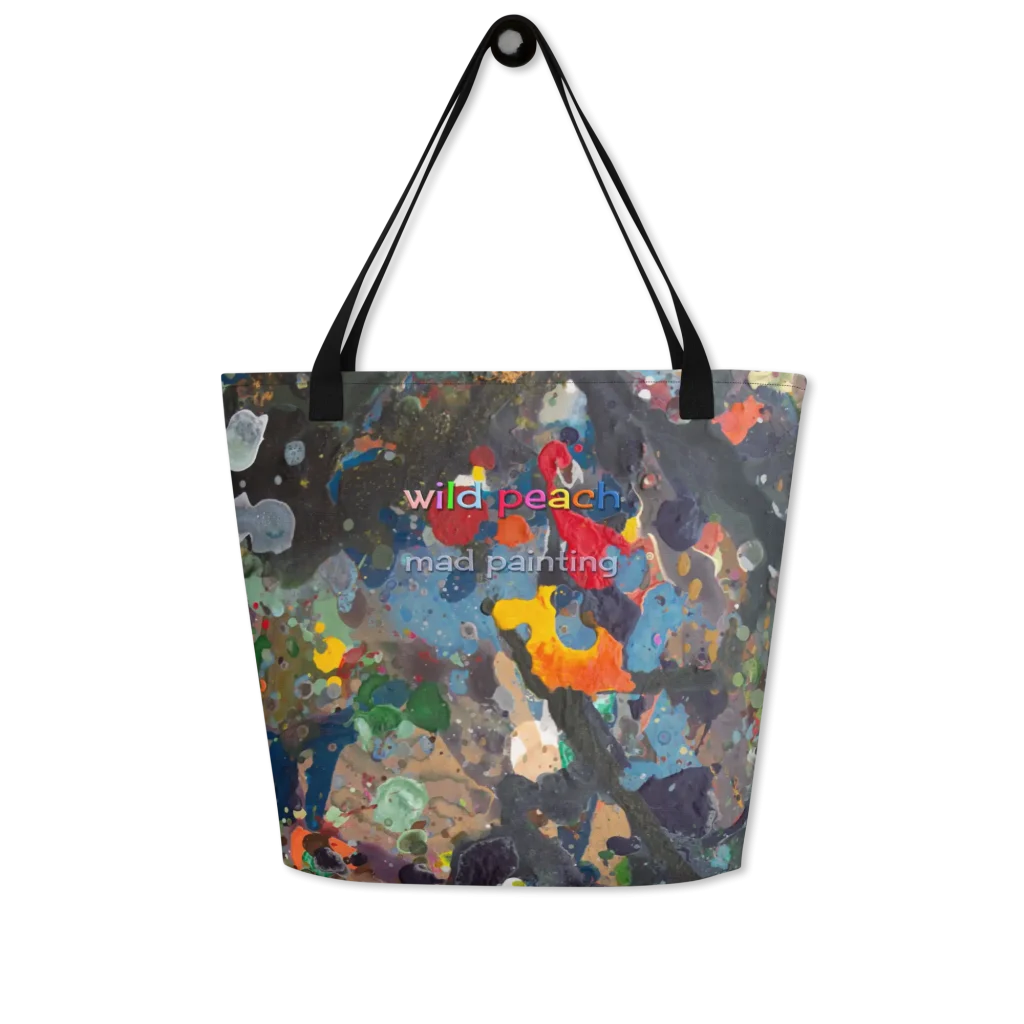wild peach large tote bag mad painting front 2