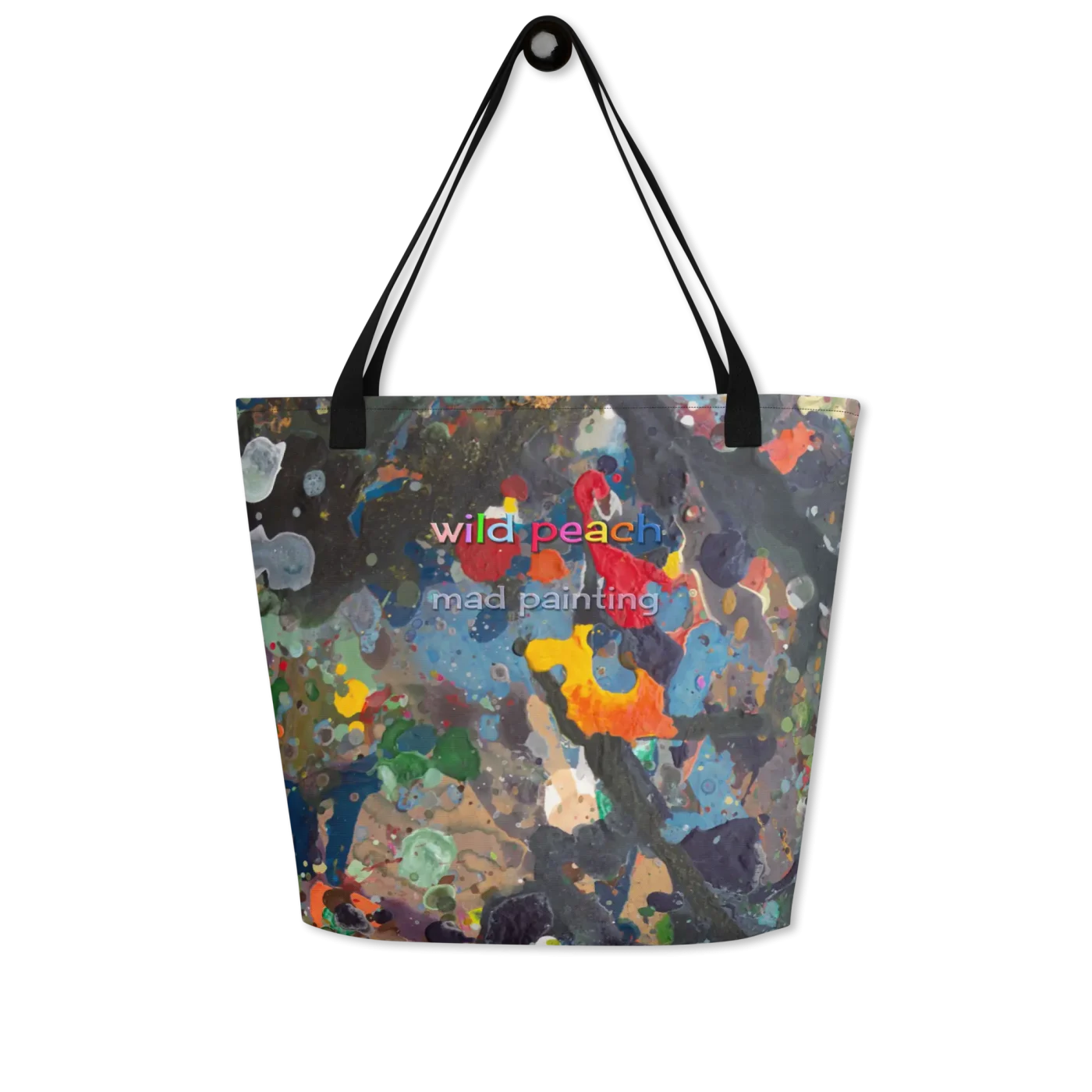 wild peach large tote bag mad painting front 2