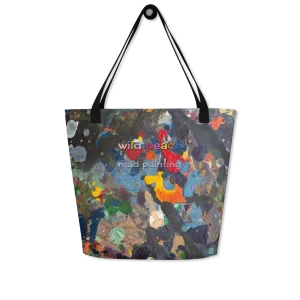 wild peach large tote bag mad painting front 2