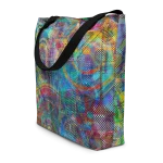 wild peach large tote bag squares of madness front 2