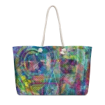 wild peach weekender bag squares of madness back
