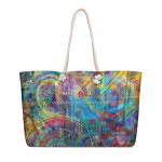 wild peach weekender bag squares of madness front 1
