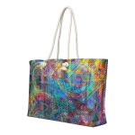 wild peach weekender bag squares of madness left front